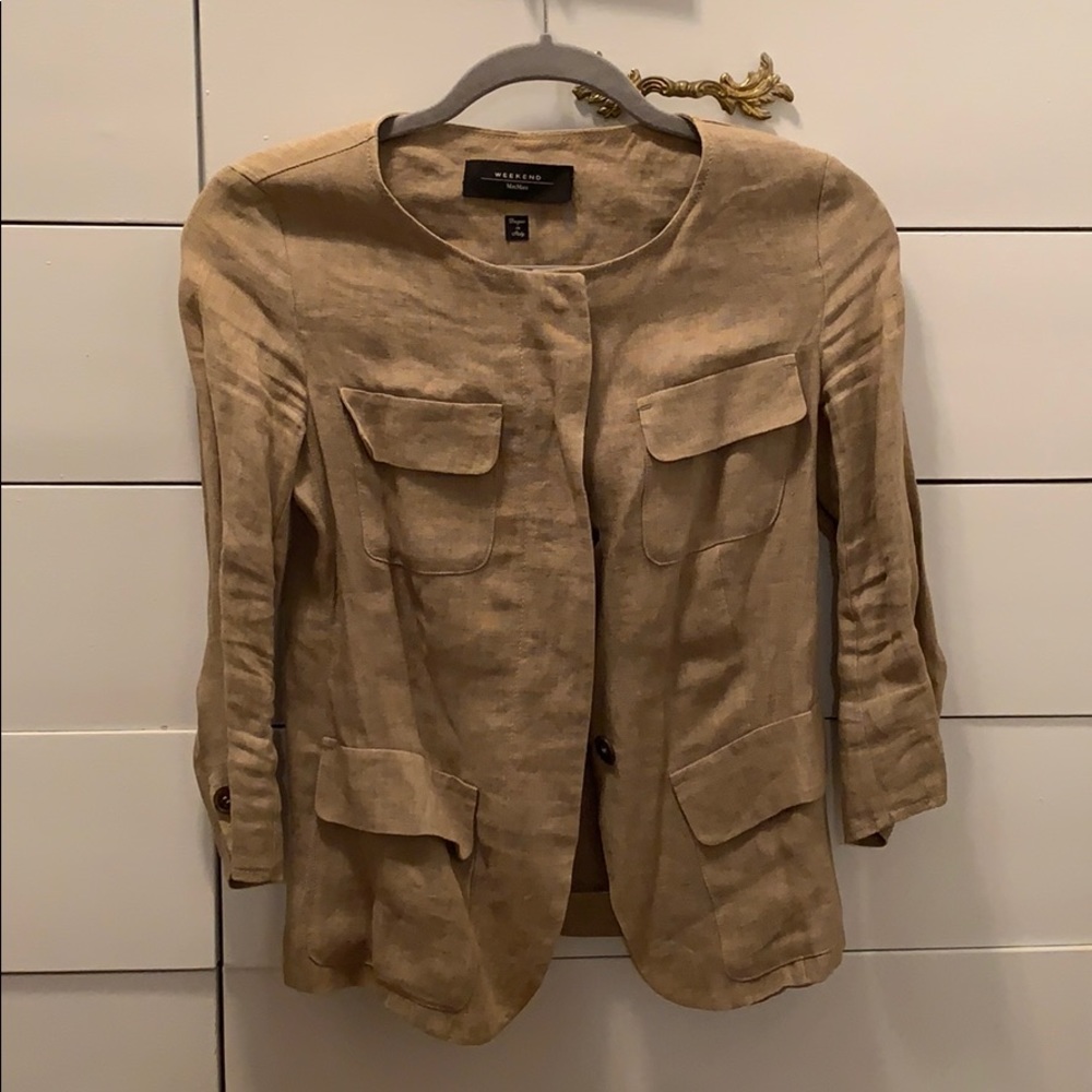 MaxMara Tan Linen Blazer